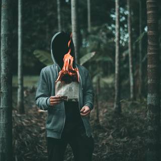 Burning paper wallpaper