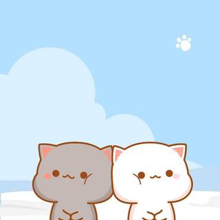 Cute blue cats wallpaper