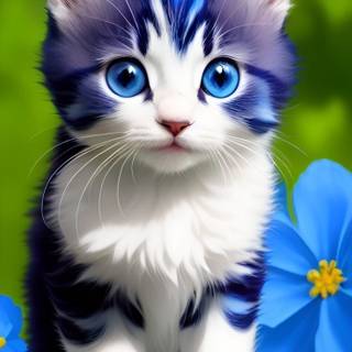 Cute blue cats wallpaper