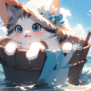 Cute blue cats wallpaper