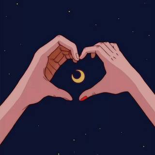 Heart hands anime wallpaper