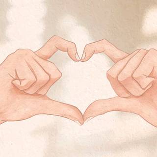 Heart hands anime wallpaper