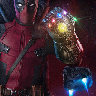Deadpool with Infinity Stones wallpaper