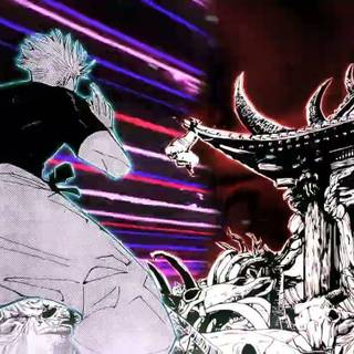 Gojo vs Sukuna manga wallpaper