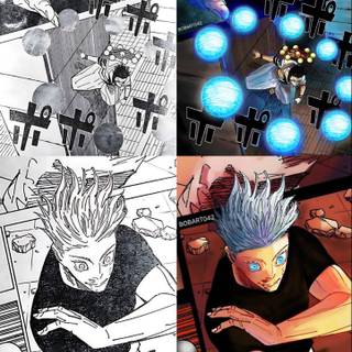 Gojo vs Sukuna manga wallpaper