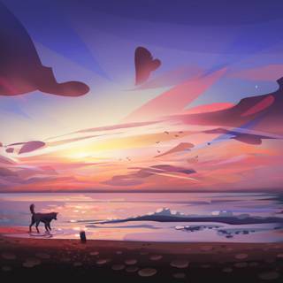 Dog beach wallpaper