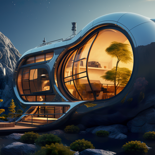 Futuristic house wallpaper