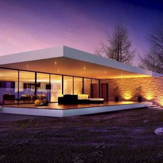 Futuristic house wallpaper