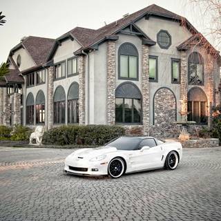 Car and house wallpaper
