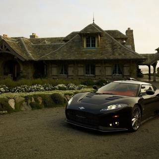 Car and house wallpaper