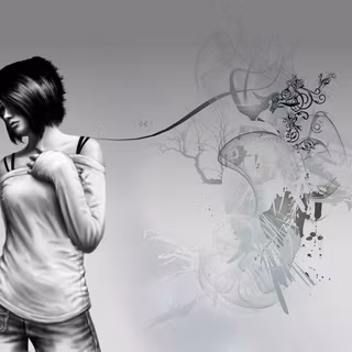 Girl abstract wallpaper