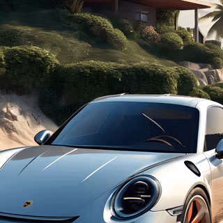 Car and house wallpaper