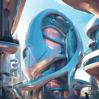 Futuristic house wallpaper