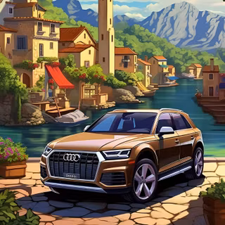 Car and house wallpaper