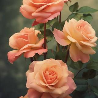 Peach roses wallpaper
