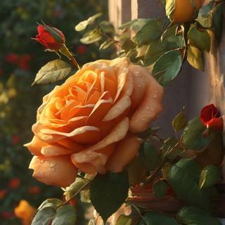 Peach roses wallpaper