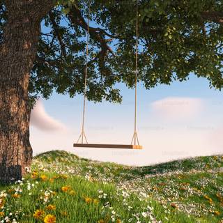 Aesthetic spring meadow wallpaper