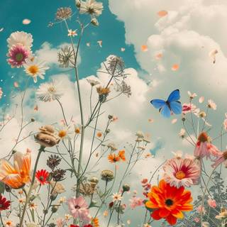 Aesthetic spring meadow wallpaper