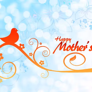 Blue and white Mother's Day wallpaper