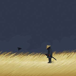 Minimalist samurai wallpaper