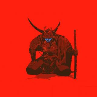 Minimalist samurai wallpaper