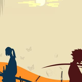 Minimalist samurai wallpaper