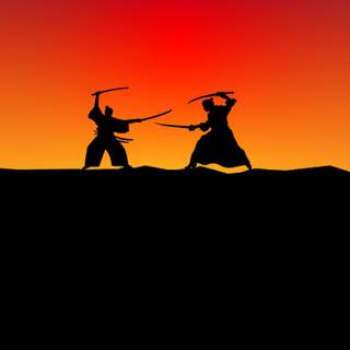 Minimalist samurai wallpaper