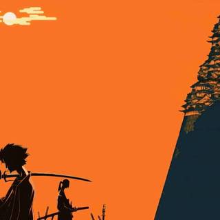 Minimalist samurai wallpaper