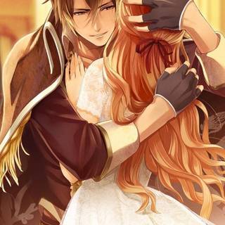 Anime couple cuddling wallpaper