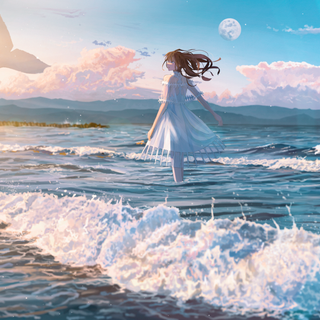 Beach girl 4k wallpaper