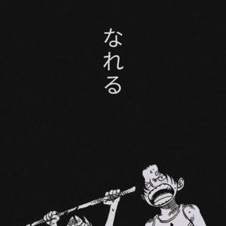One Piece phone black wallpaper