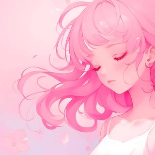 Pink anime aesthetic laptop wallpaper