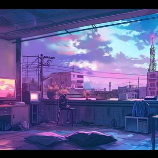 Summer lofi desktop wallpaper