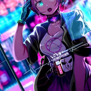 Cyberpunk anime iPhone wallpaper