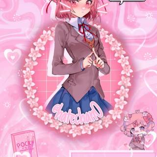 Natsuki DDLC phone wallpaper