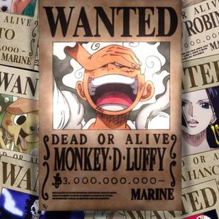 Luffy Gear 5 wanted poster wallpaper