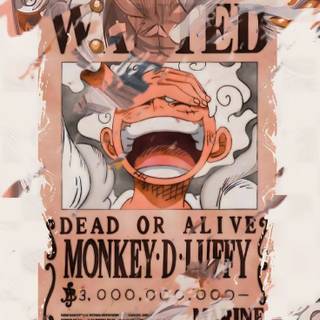 Luffy Gear 5 wanted poster wallpaper