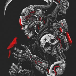 Cyborg 4k phone wallpaper