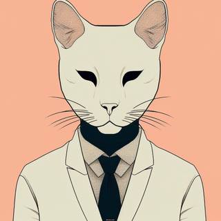 Cat cartoon 4k wallpaper