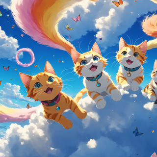 Cat cartoon 4k wallpaper