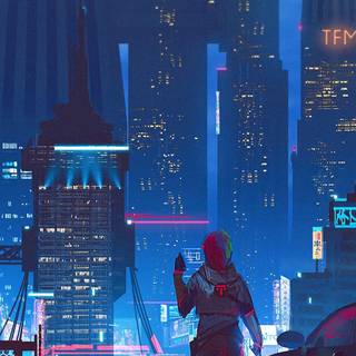 iPhone 4k Cyberpunk wallpaper