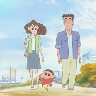 Shinchan with mother wallpaper