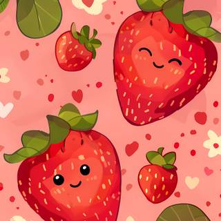 Strawberries 4k iPhone aesthetic wallpaper