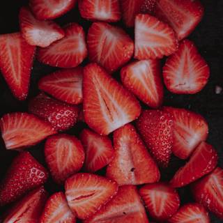 Strawberries 4k iPhone aesthetic wallpaper