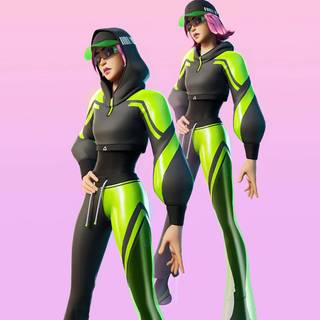 Fortnite green girl wallpaper