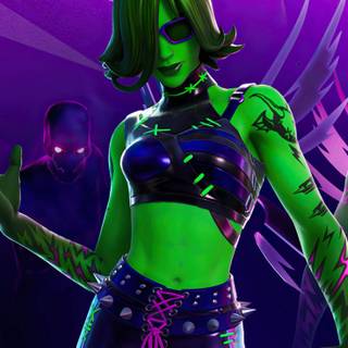 Fortnite green girl wallpaper