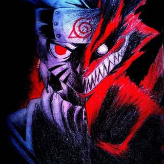 Naruto and Nine Tailed Fox wallpaper