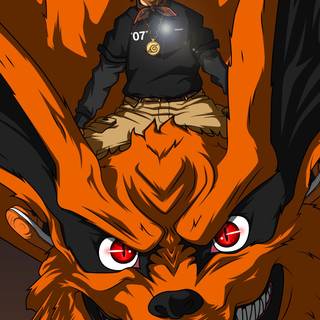 Naruto and Nine Tailed Fox wallpaper