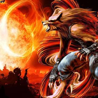 Naruto and Nine Tailed Fox wallpaper