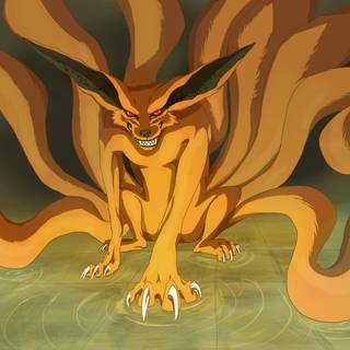 Naruto and Nine Tailed Fox wallpaper